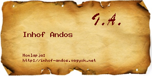 Inhof Andos névjegykártya
